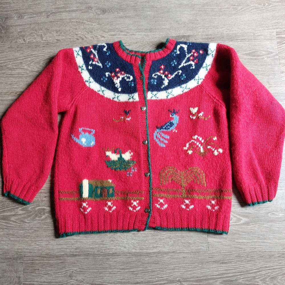 Vintage Skyr thick wool knit cardigan sweaters Large but fits like a roomy small
